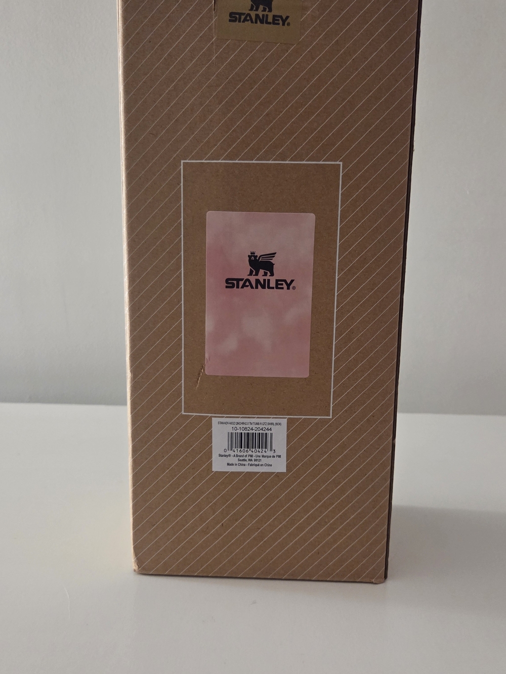 Stanley FlowState Tumbler 40 Oz - Peach Tie Dye With A Pink Lid And Handle - Picture 7 of 10